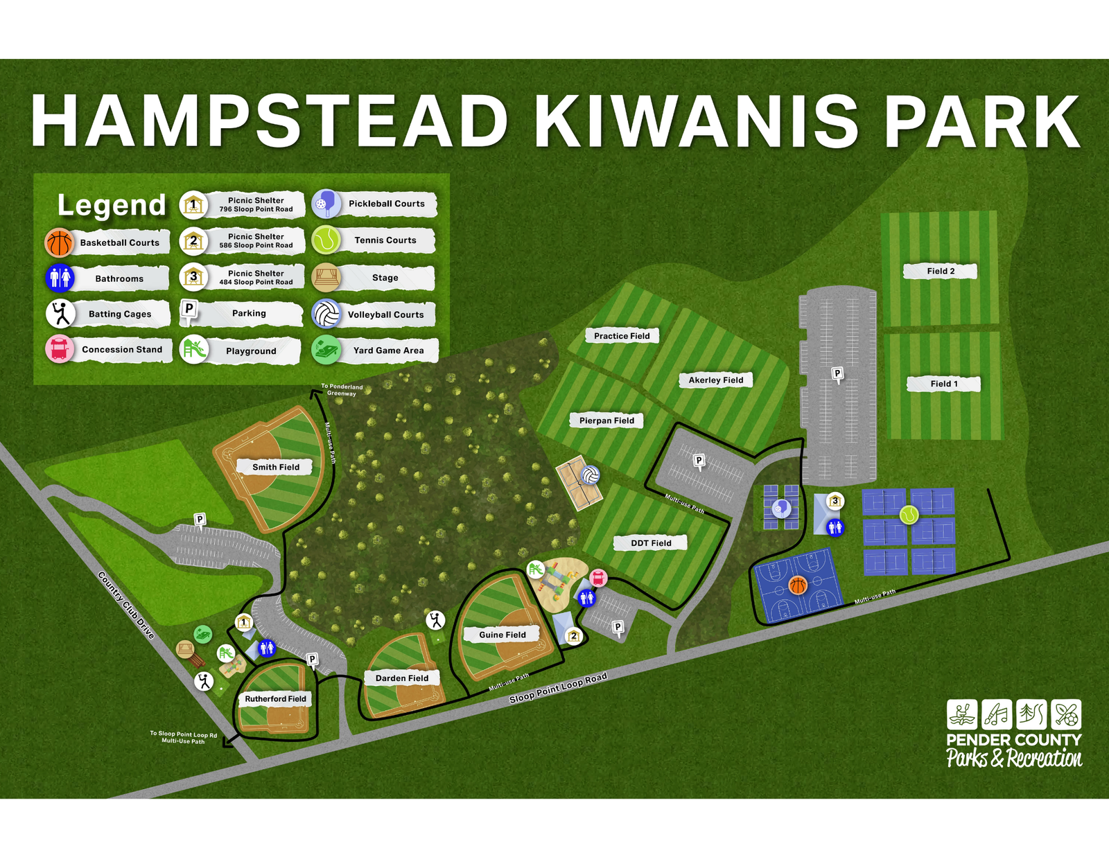 Hampstead Kiwanis Park layout map