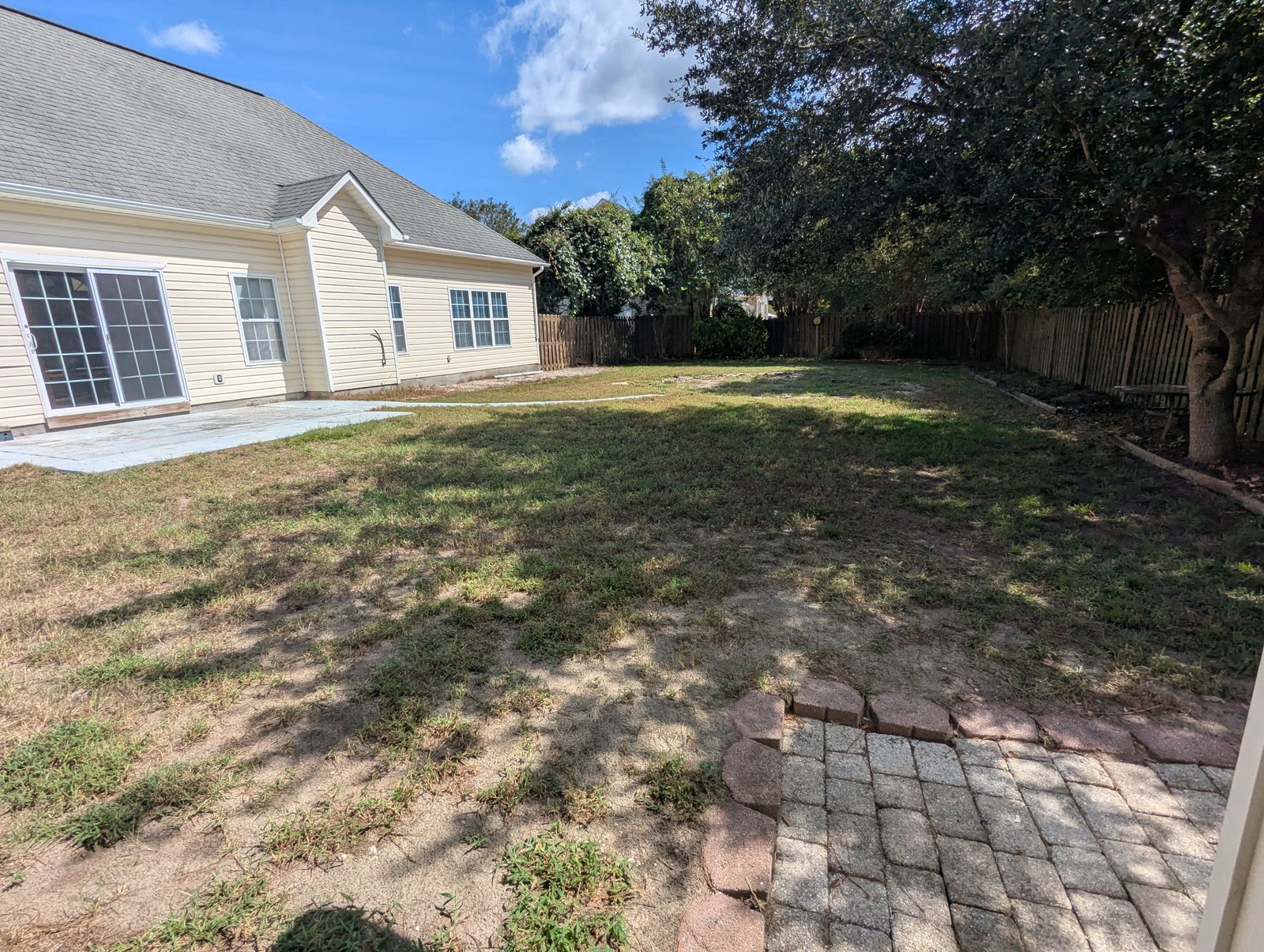 Fully fenced backyard